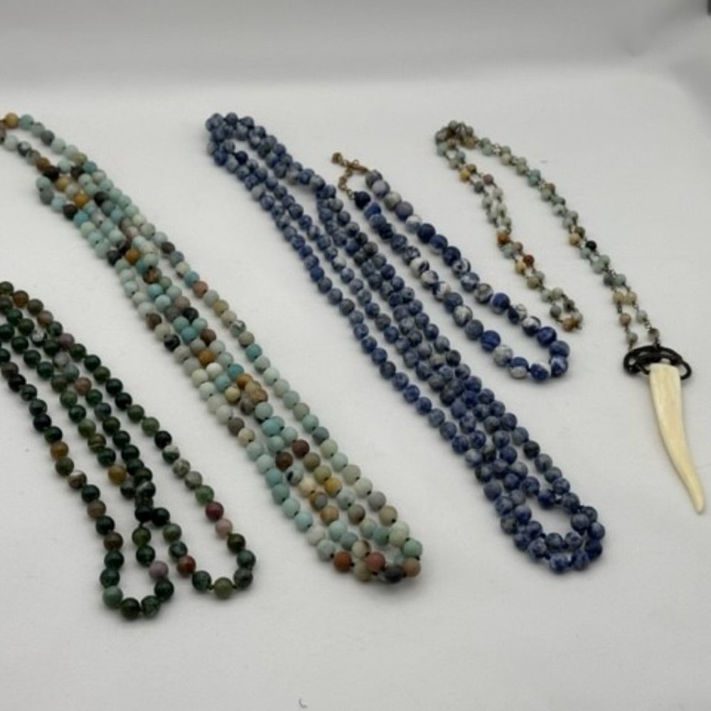 LOT OF 5 BEADED NECKLACES